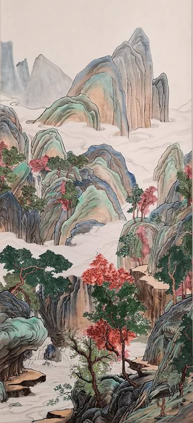 《云与山之间》，汪语歆，四尺，国画，王祖刚